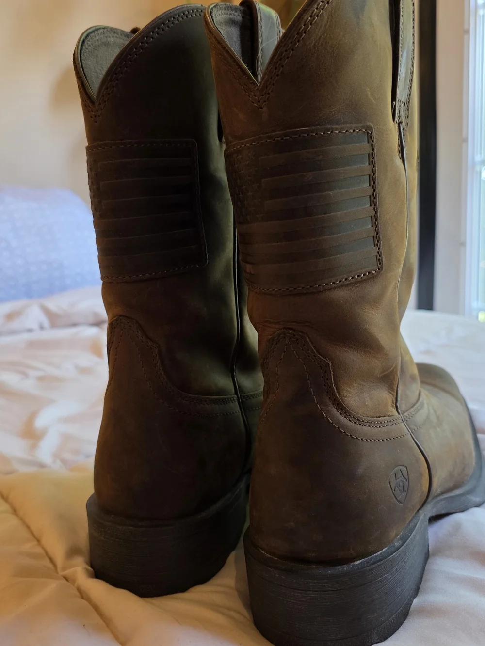 Ariat Brown Leather Pull-On Patriot Boots